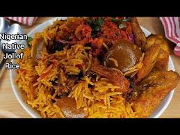 Native Rice, plantain and Goatmeat 